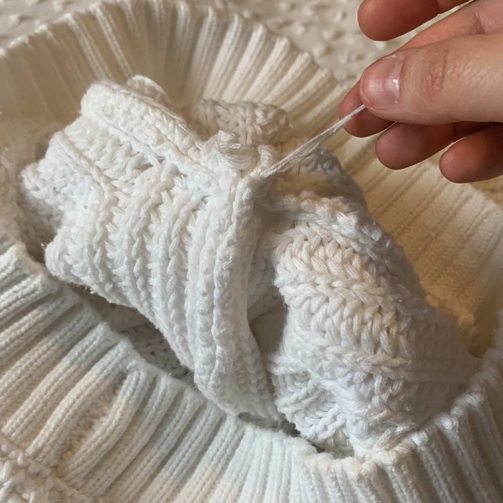 Lulu’s Off the Shoulder Cropped White Sweater - Picture 9 of 13